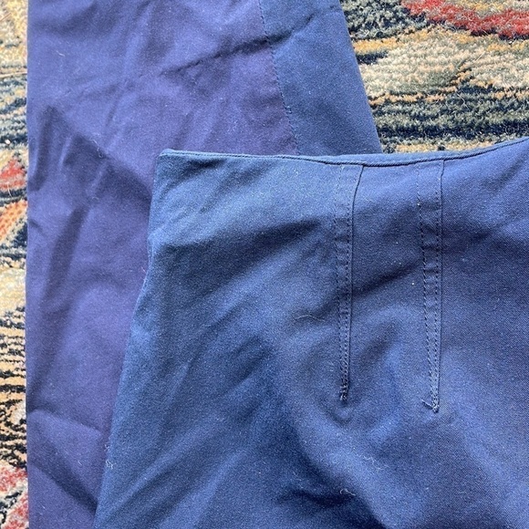 𝅺theory Blue & Purple Side Zipped Ankle Pant w Side Slit on Hem - Picture 5 of 6